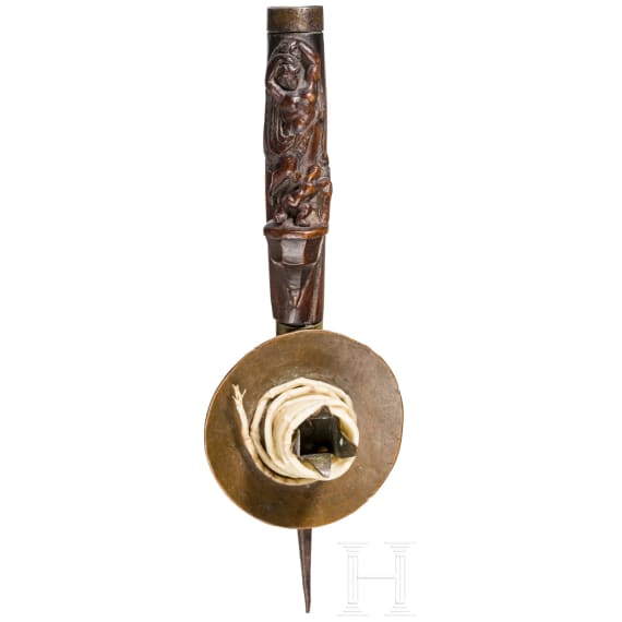Two lamps and a wick cutter, German/Dutch, 18th/19th century