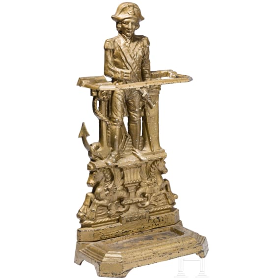 An English umbrella stand, cast iron, General Nelson, circa 1900