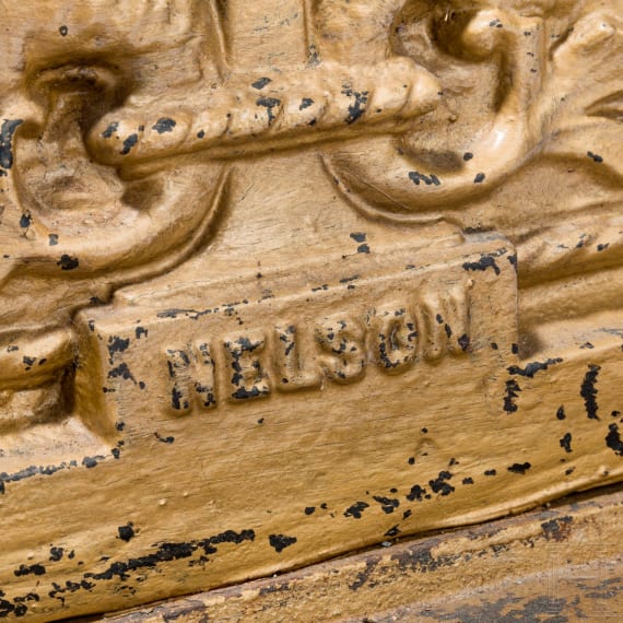 An English umbrella stand, cast iron, General Nelson, circa 1900