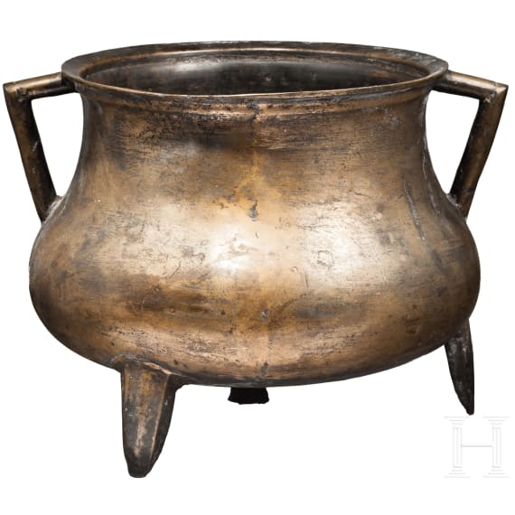 A large German tripod skillet, 18th century