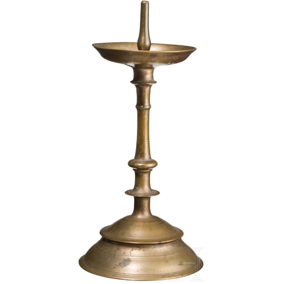 A small Nuremberg pricket candlestick (Hausleuchter), 16th/17th century