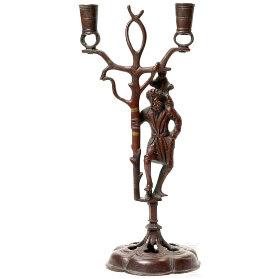 A Christophorus candlestick in late Gothic style, German, ca. 1860