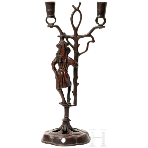 A Christophorus candlestick in late Gothic style, German, ca. 1860
