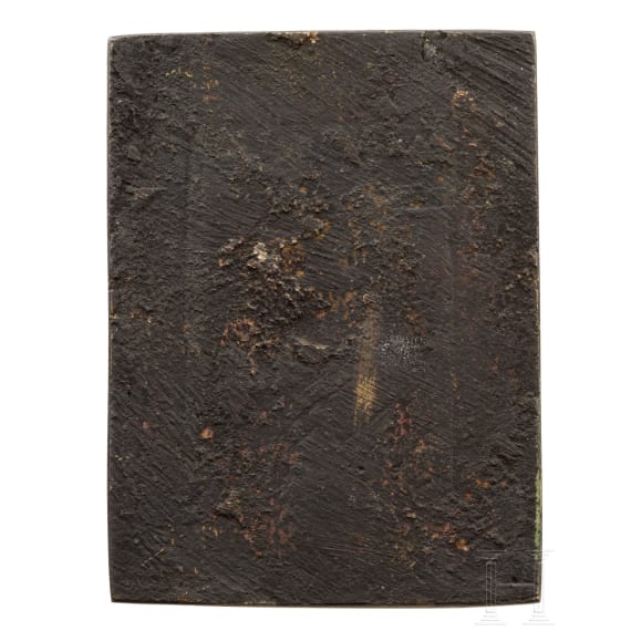 An Italian bronze plaque, showing the head of King Karl X. Gustav of Sweden, ca. 1650