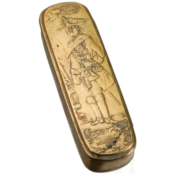 A fine tobacco box with Frederick the Great, Iserlohn, 18th century