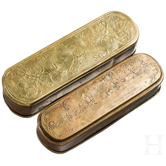 Two tobacco boxes, Iserlohn, circa 1760