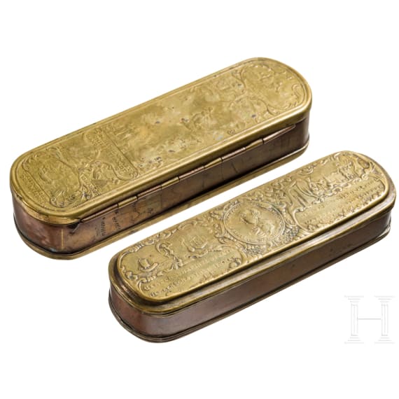 Two tobacco boxes, Iserlohn, circa 1760
