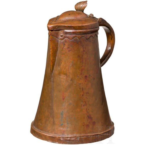 A German copper jug, 18th century