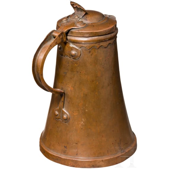 A German copper jug, 18th century