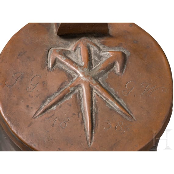 A can of a South German guild of the nail smiths, dated 1838