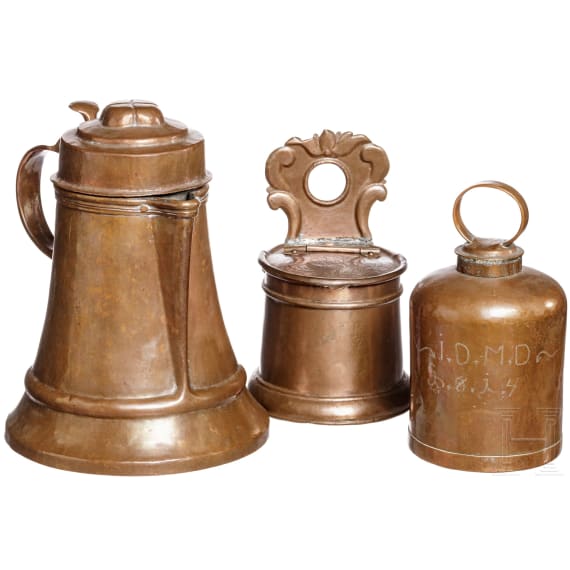 Three southern German copper containers, late 18th/early 19th century