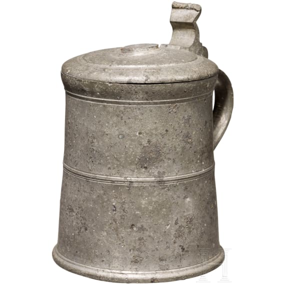 A tin drinking jug, N&ouml;rdlingen, circa 1640