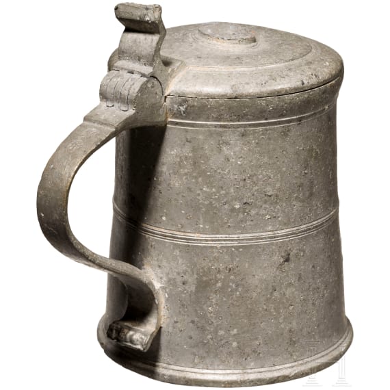 A tin drinking jug, N&ouml;rdlingen, circa 1640