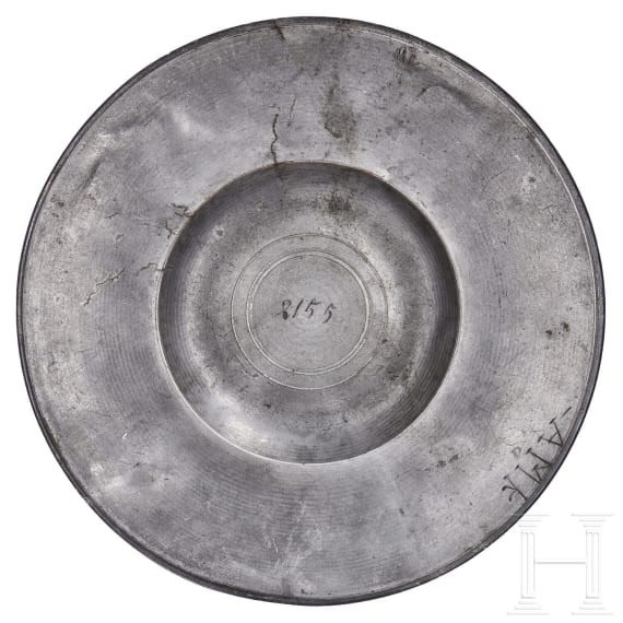 A pewter emperor plate by Georg Schmauss, Nuremberg, 17th century