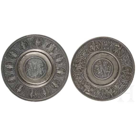 Two Nuremberg relief plates, 17th century