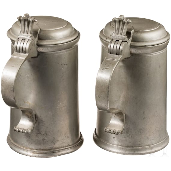 Two tin jugs, Landshut, c. 1730