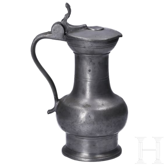 A pewter flagon from Rhineland, first half of the 18th century