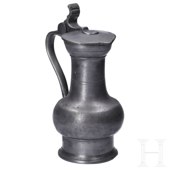 A pewter flagon from Rhineland, first half of the 18th century
