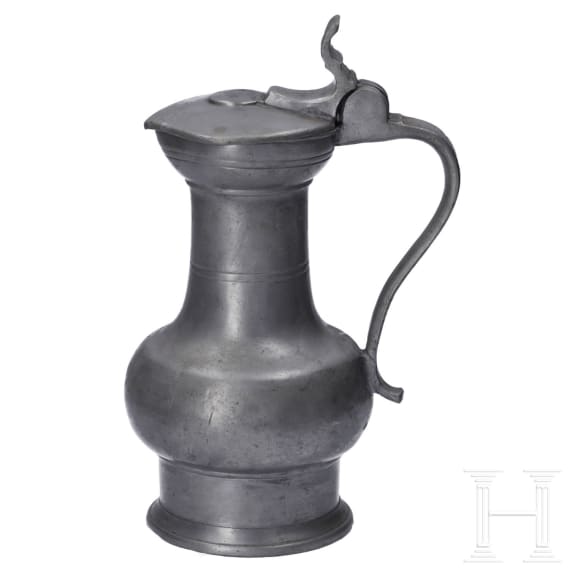A pewter flagon from Rhineland, first half of the 18th century