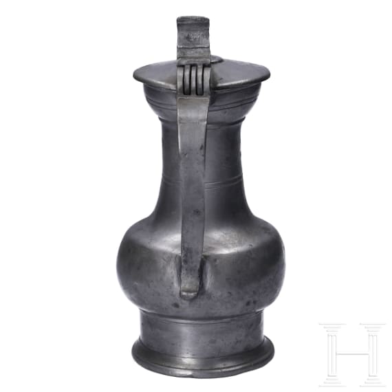 A pewter flagon from Rhineland, first half of the 18th century