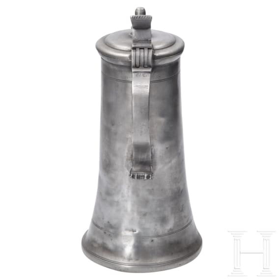 Two southern German pewter jugs, dated 1718 and 1751