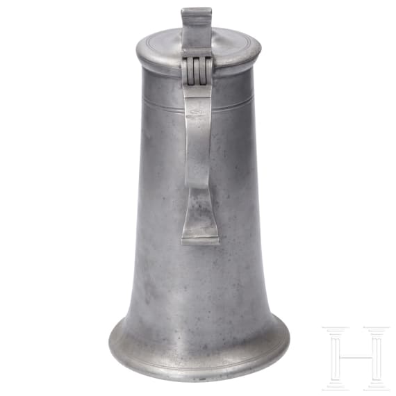 Two southern German pewter jugs, dated 1718 and 1751