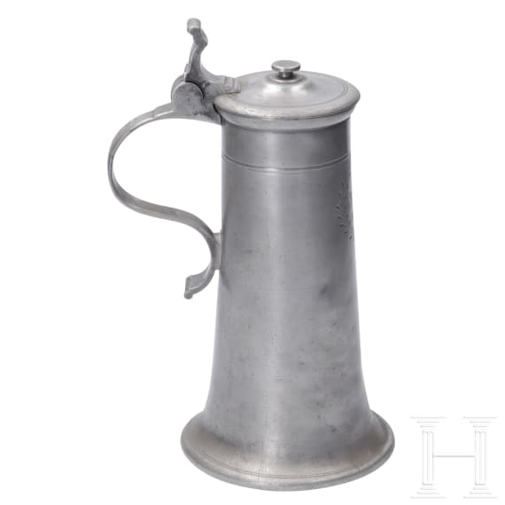 Two southern German pewter jugs, dated 1718 and 1751