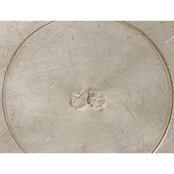 Three large tin plates, Munich, c. 1750