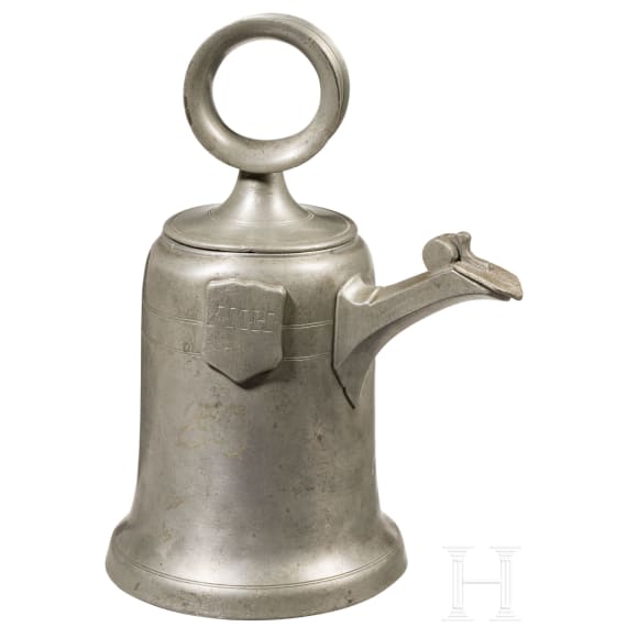 A Swiss pewter jug, Zurich, circa 1760
