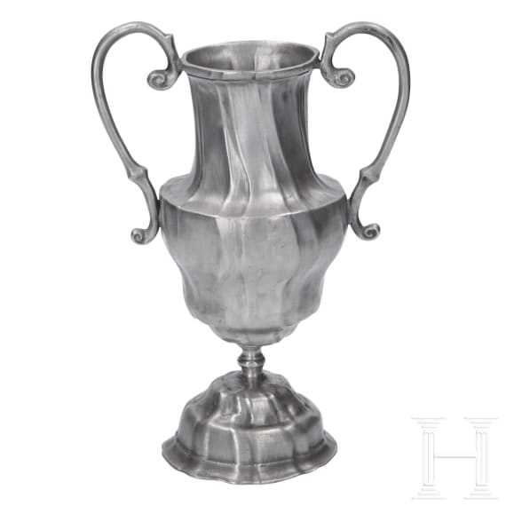 Three pieces of Bohemian pewter tableware, 18th century