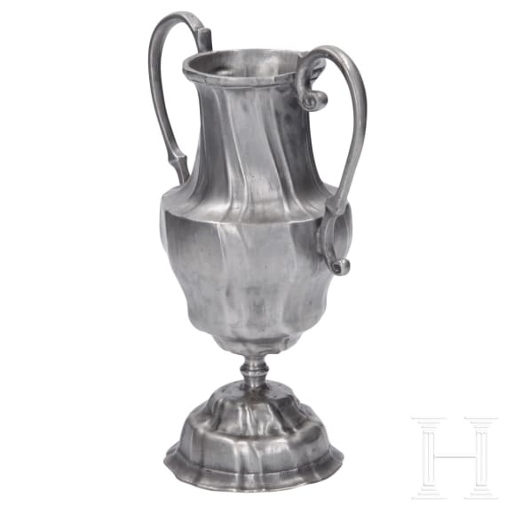 Three pieces of Bohemian pewter tableware, 18th century