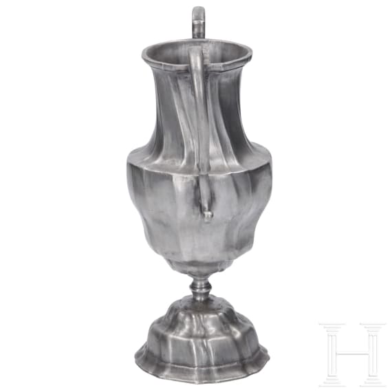 Three pieces of Bohemian pewter tableware, 18th century