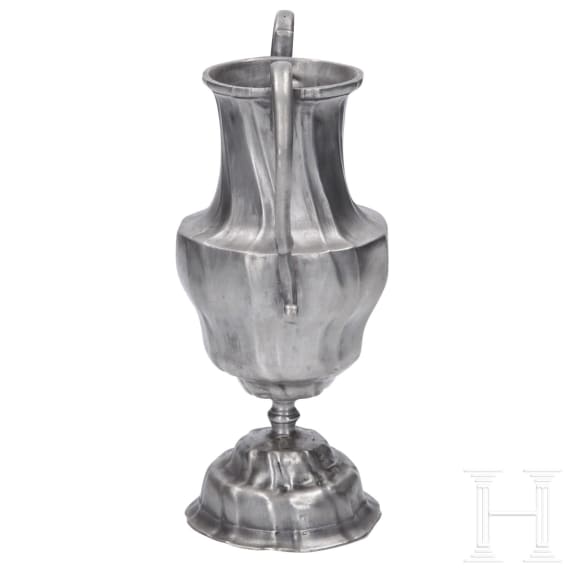 Three pieces of Bohemian pewter tableware, 18th century
