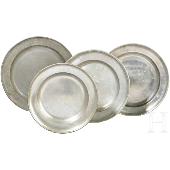 Four tin plates, Germany, 2nd half of the 18th century