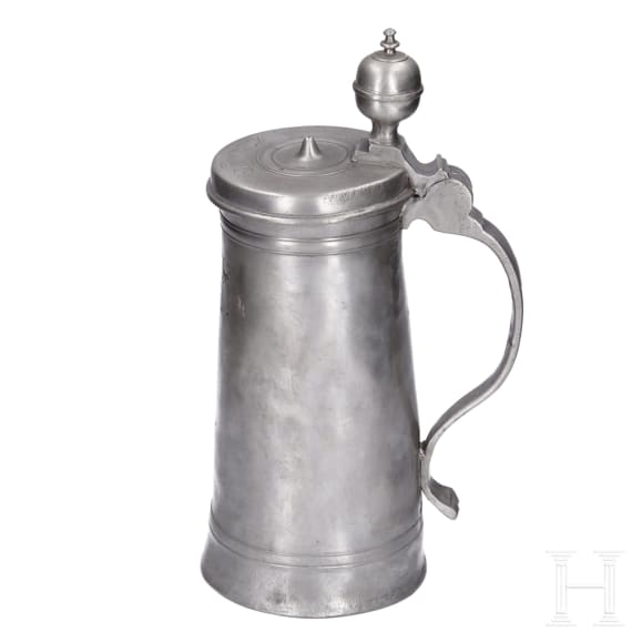 Two pewter tankards, Saxony, late 18th century