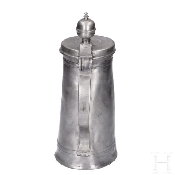Two pewter tankards, Saxony, late 18th century