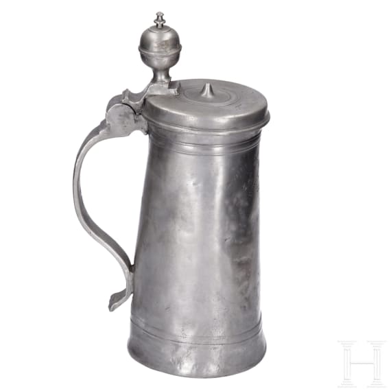 Two pewter tankards, Saxony, late 18th century