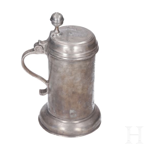 Two pewter tankards, Saxony, late 18th century