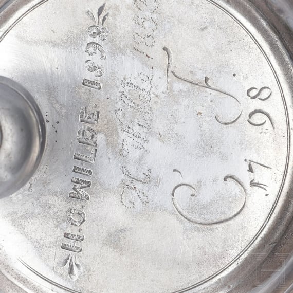 Two pewter tankards, Saxony, late 18th century