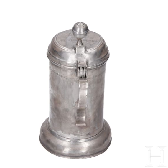 Two pewter tankards, Saxony, late 18th century