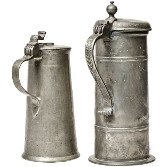 Two German tin cans, 18th/19th century