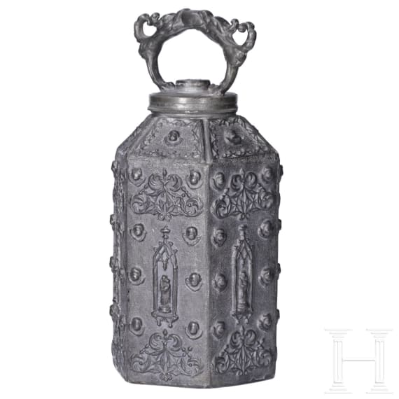 A pewter jug and plate, Balkans and Karlsbad, 18th/19th century