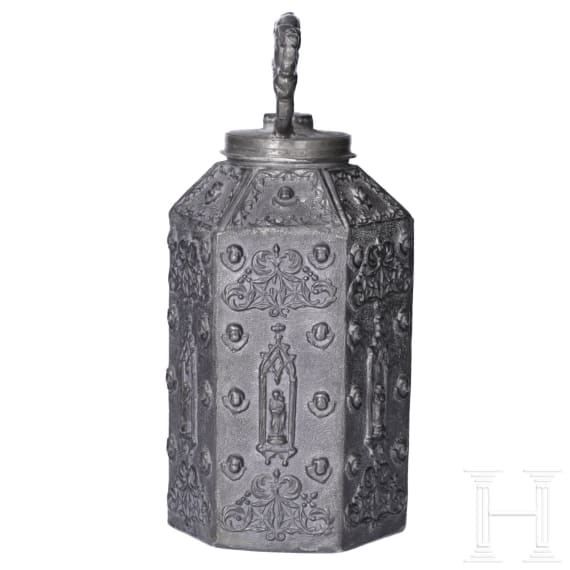 A pewter jug and plate, Balkans and Karlsbad, 18th/19th century