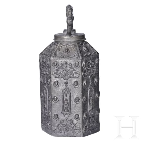 A pewter jug and plate, Balkans and Karlsbad, 18th/19th century