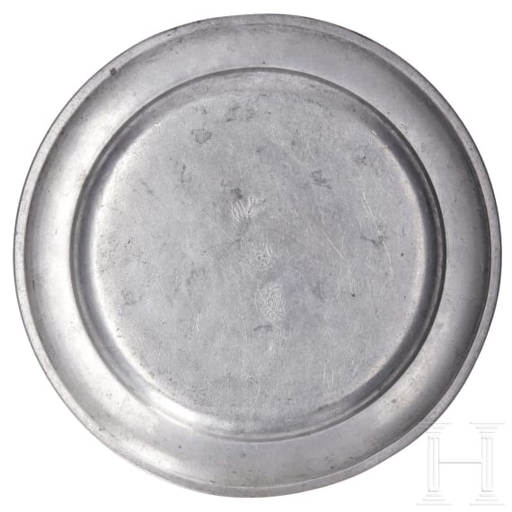 A pewter jug and plate, Balkans and Karlsbad, 18th/19th century
