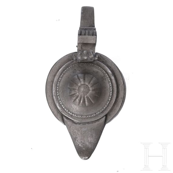 Four German pieces of sacred pewter, 18th/19th century
