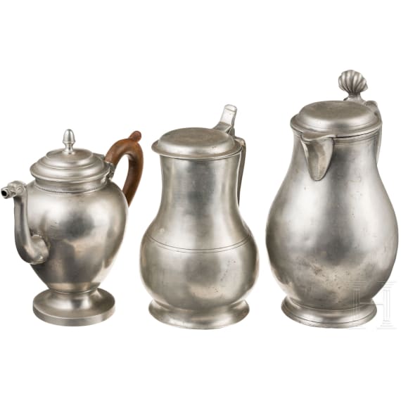 There pewter jugs, Belgium, mid of the 19th century