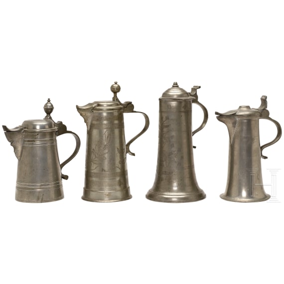 Four German jugs, 19th century