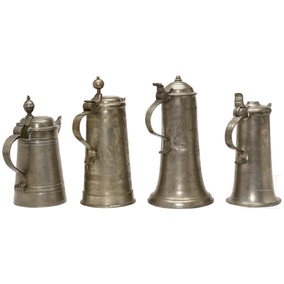Four German jugs, 19th century