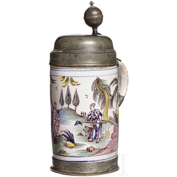 A Thuringian fayence tankard, dated 1769